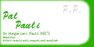 pal pauli business card